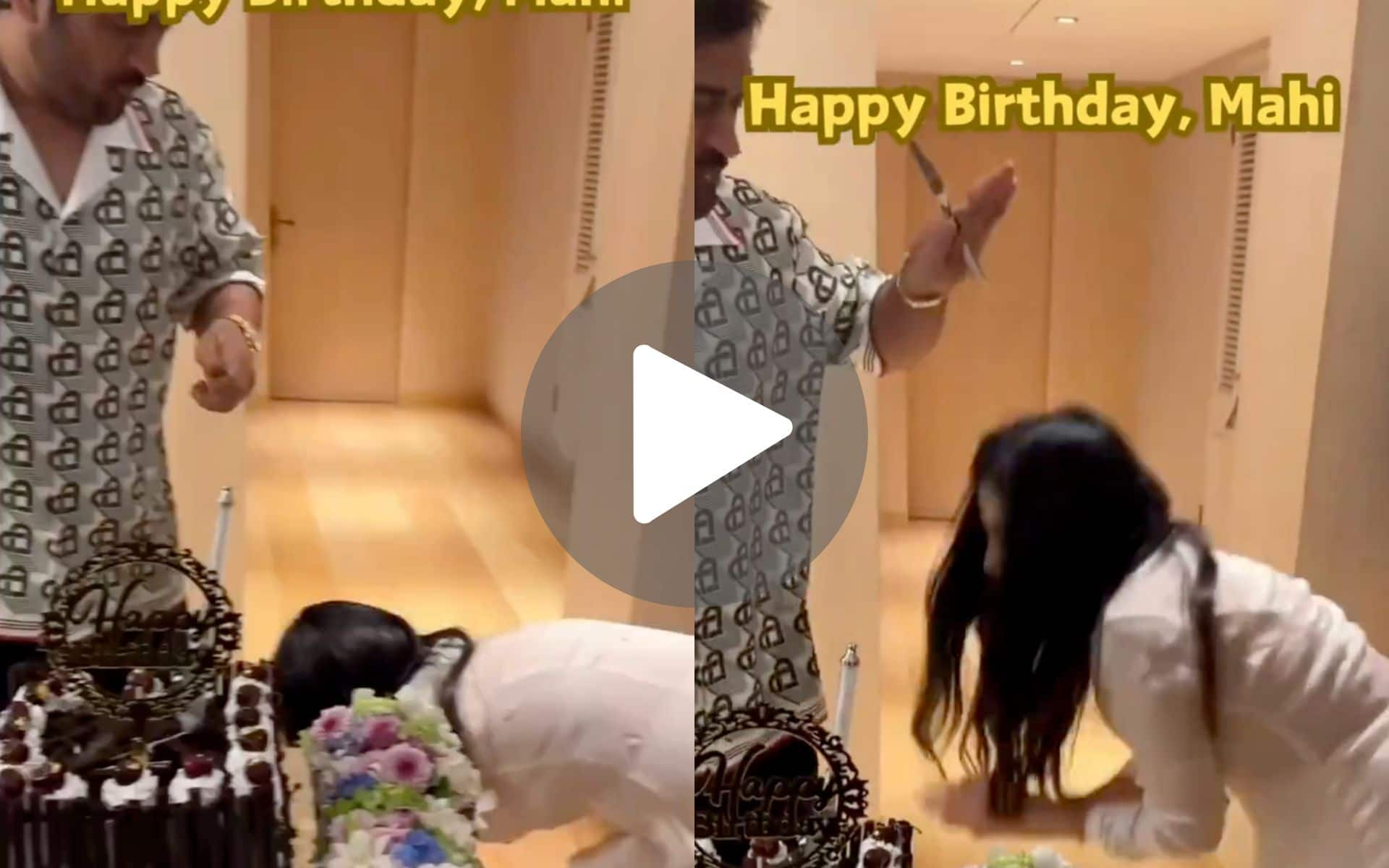 [Watch] MS Dhoni Blesses Wife Sakshi As She Touches His Feet During B'day Celebration